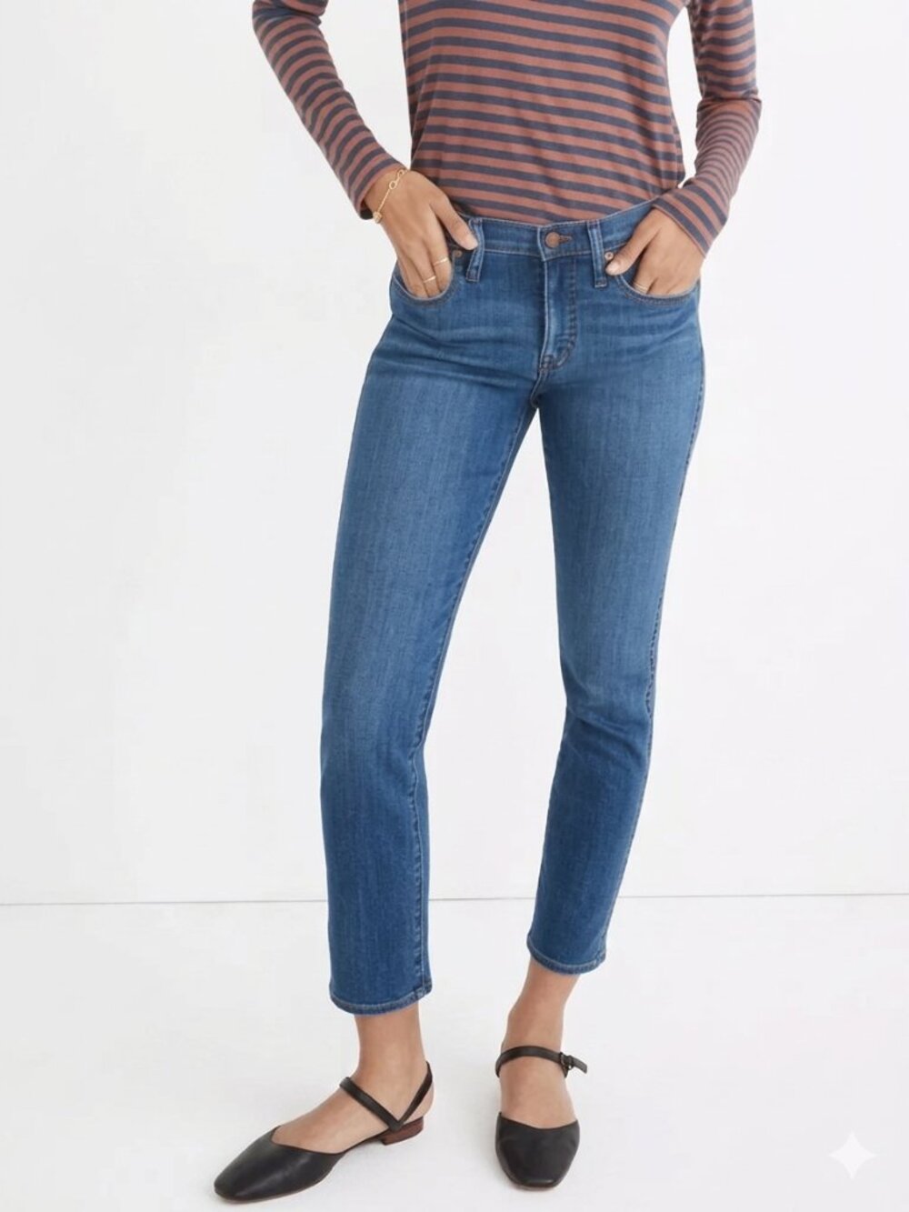 Madewell Mid-Rise Stovepipe Jean Ankle Blue Size 30 Medium Petite